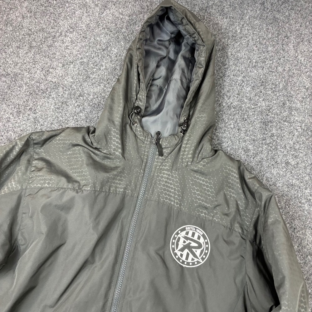Holloway Mens Size Medium Full Zip Hooded Windbreaker Jacket Honeycomb Print